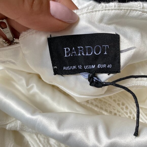 BARDOT BNWT Women Lace Cut Out Midi Dress New White - Picture 11 of 12